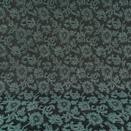 Floral Lace Jacquard - Deep Sea Green/Black