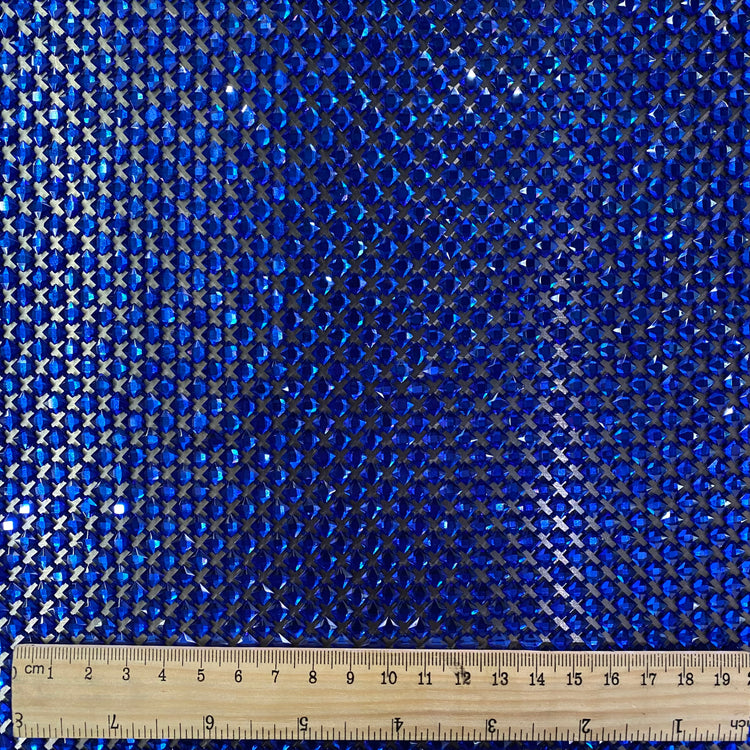 Square Glass Crystal Mesh - Blue
