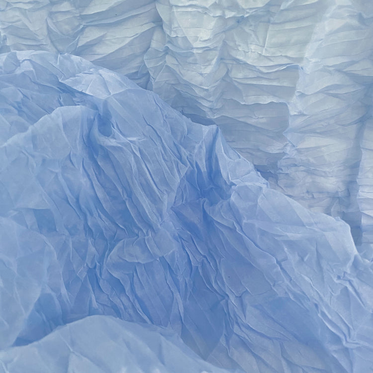 Semi-sheer Plisse Organza - Light Blue