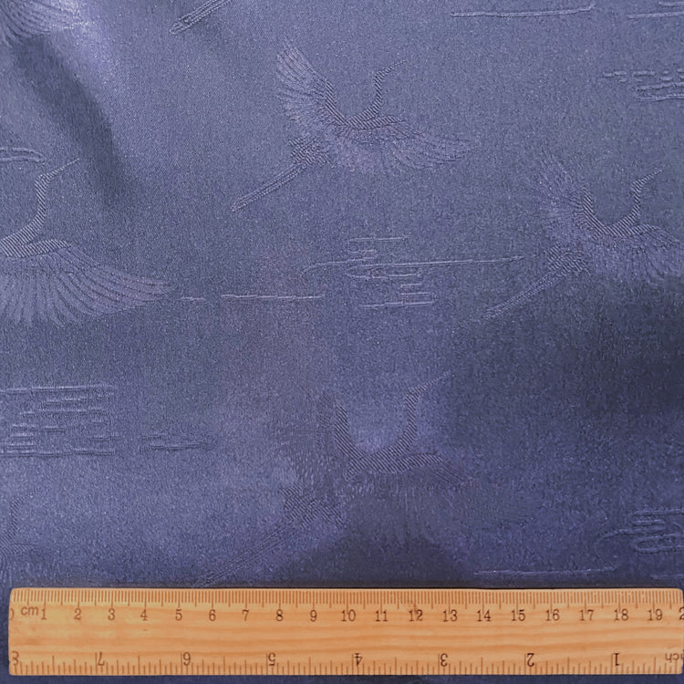 Crane Satin Poly/Silk Damask - Dark Steel Blue