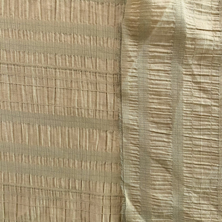 Ruche Striped Seersucker - Olive / Khaki