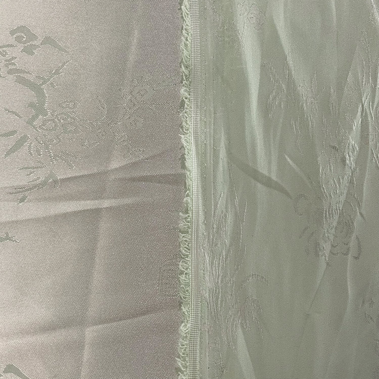 Satin Bamboo Flora Damask  - Pale Green