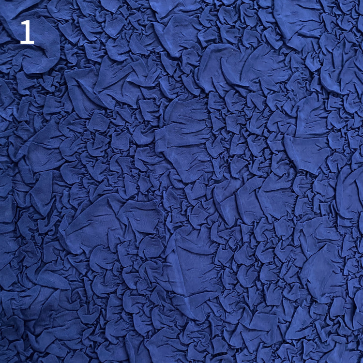 Organic Petal-Creased Chiffon - Bonded - Royal Blue