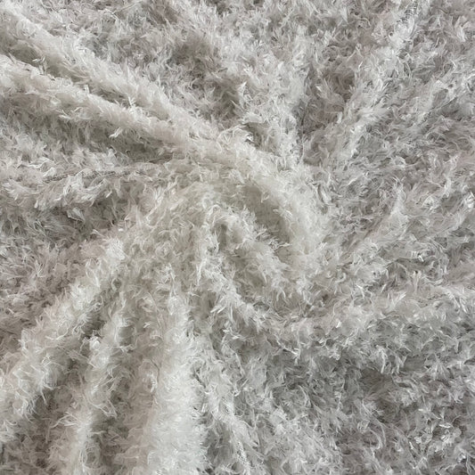 Faux Ostrich Feather Fur - White