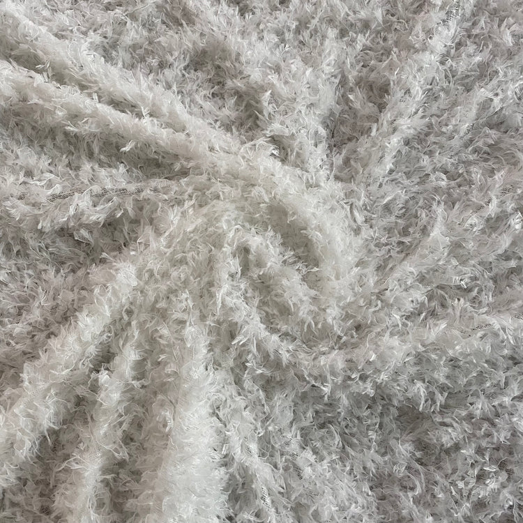 Faux Ostrich Feather Fur - White