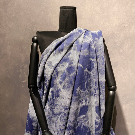 Tie-Dye Screen Print Denim - Blue / White