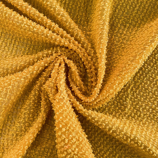 Cut Pile Chiffon - Dark Yellow/Metallic Gold