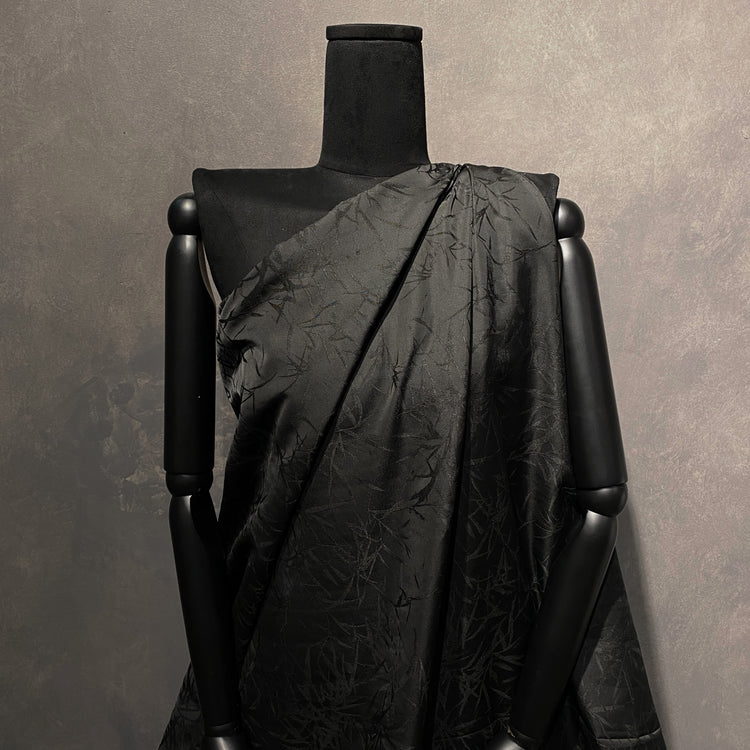Bamboo Delustered Satin Jacquard - Black