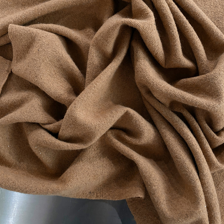 Micro Sequin Wool Bouclé - Caramel