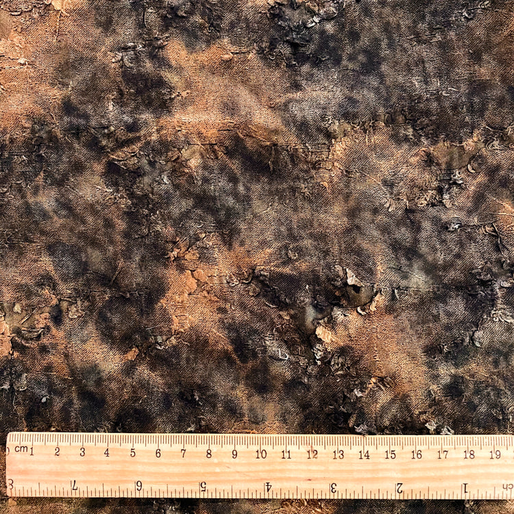 Metallic Cracked Distressed Jacquard - Copper / Dark Grey