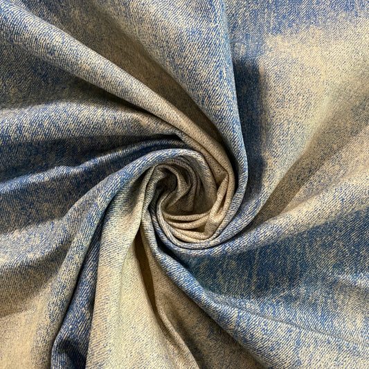 Vintage Fade Print Denim - Blue / Light Yellow