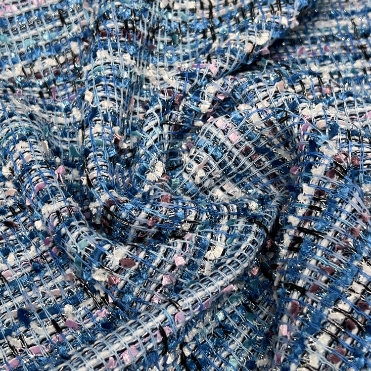 Fancy Yarn Knitted Tweed - Blue