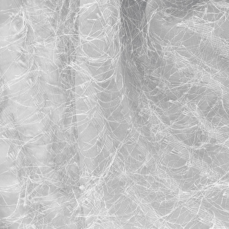 Fringe Striped Sheer Gauze - White