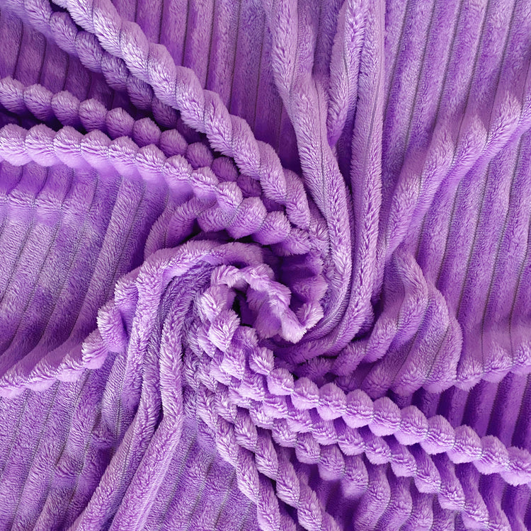 Pelted Striped Faux Fur - Short Pile - Plum Purple