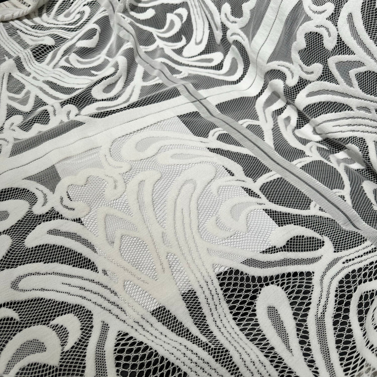 Art Deco Panelled Lace - White
