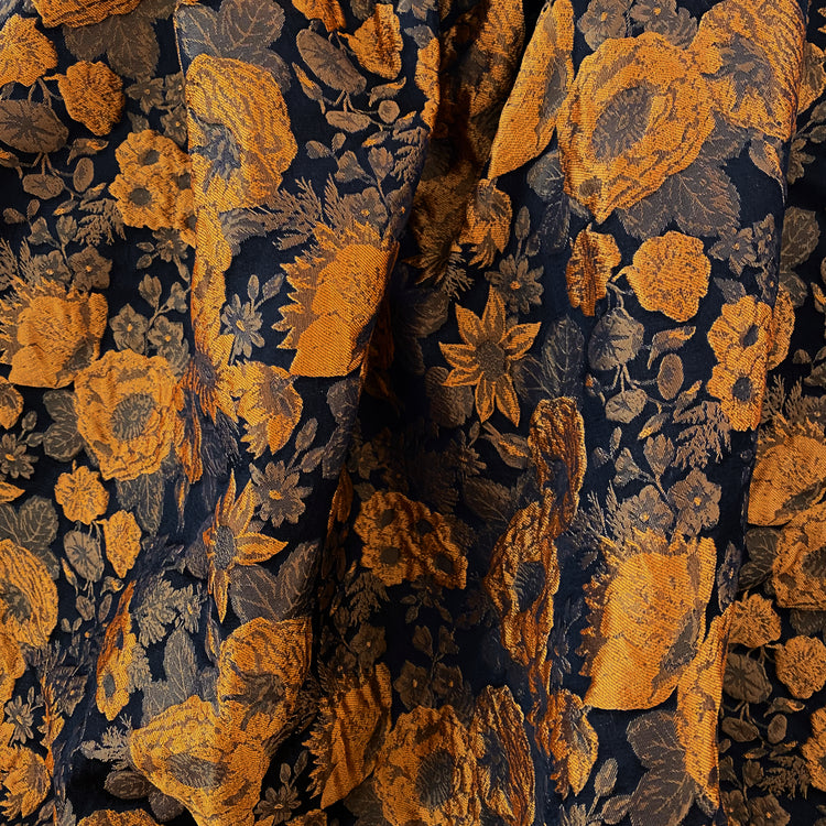 Summer Floral Brocade - Gold / Black