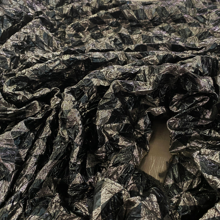 Metallic Foil Harlequin Argyle - Black / Silver