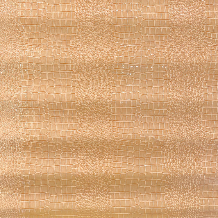 Patent Crocodile Faux Leather - Small Pattern - Bisque