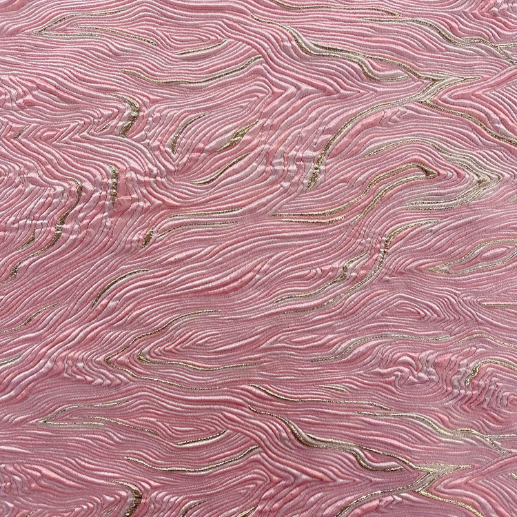 Contour Wave Brocade - Pink/Silver Metallic