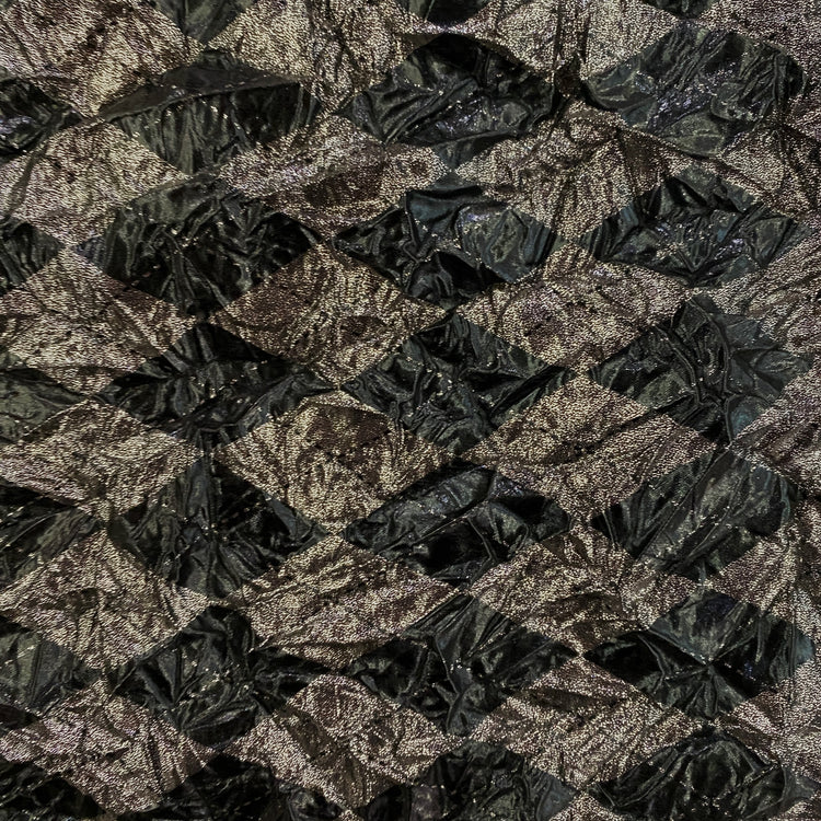 Metallic Foil Harlequin Argyle - Black / Silver