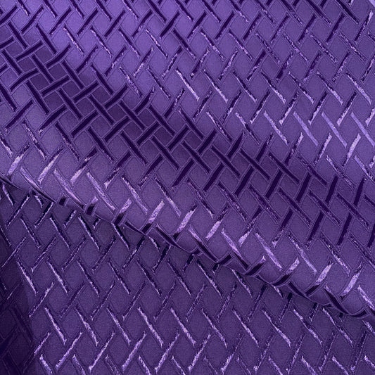Diamond Hatch Poly/Spandex Damask - Purple