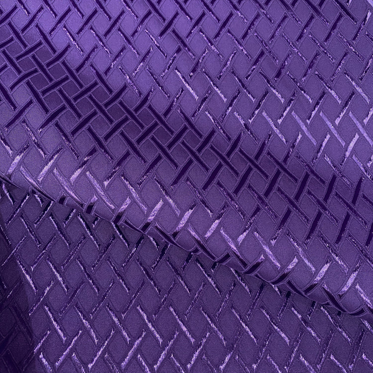 Diamond Hatch Poly/Spandex Damask - Purple