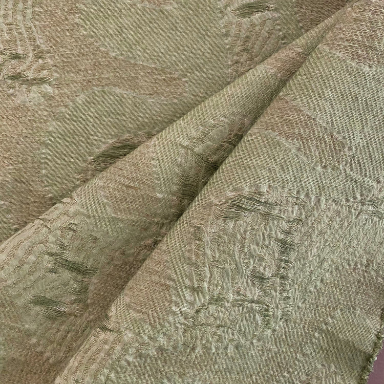 Abstract Swirls Yarn Float Jacquard - Military Green