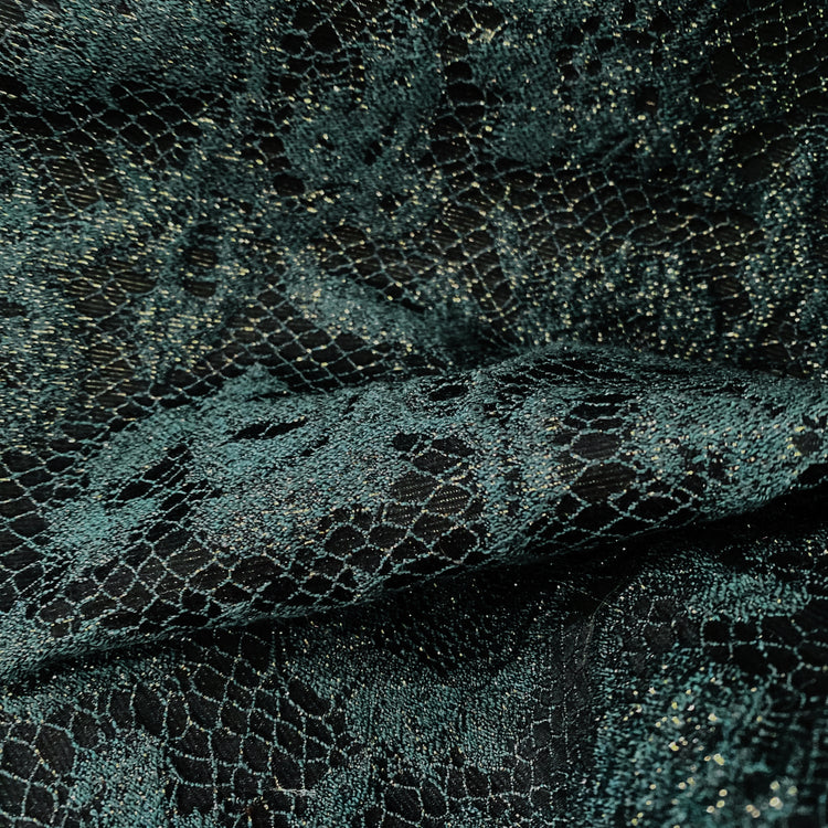 Floral Lace Jacquard - Deep Sea Green/Black