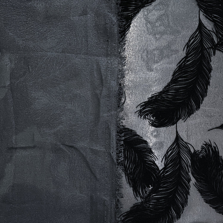 Feather Devoré Burnout Chiffon - Black