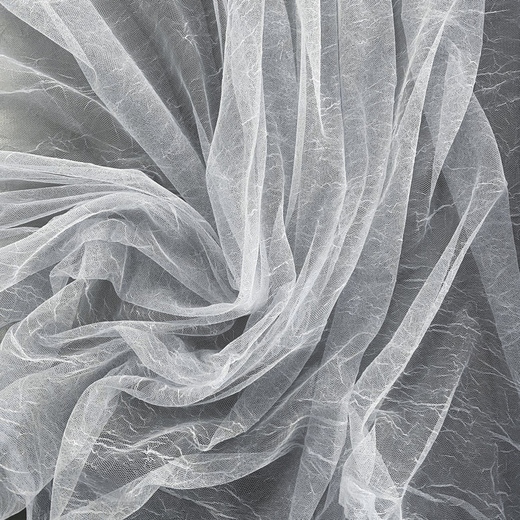 Wrinkle Textured Tulle - Light Slate Grey