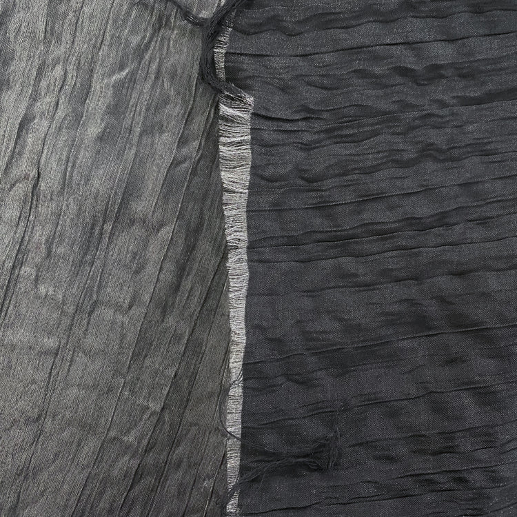 Satin Grain Plisse - Metallic Warp - Silver / Bluestone Grey