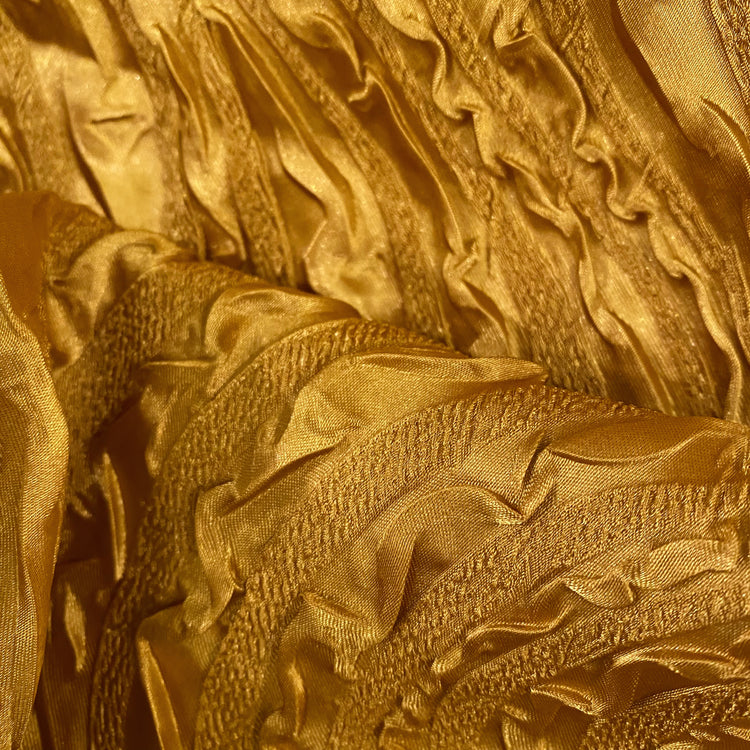 Wave Embossed Satin Plisse - Gold