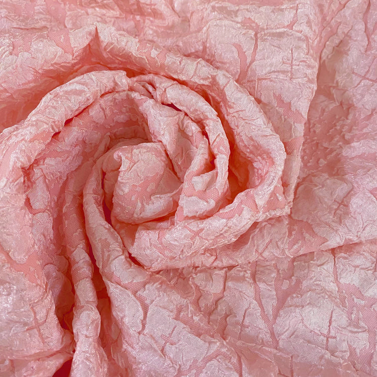 Crinkle Textured Cloqué - Pink