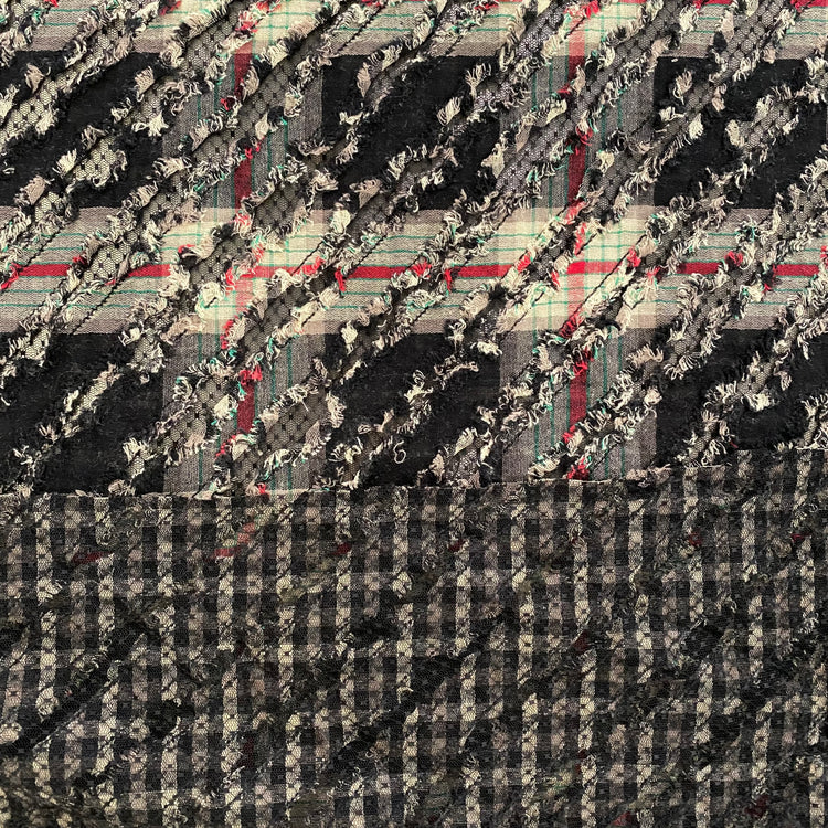 Slashed Distressed Flannel Plaid