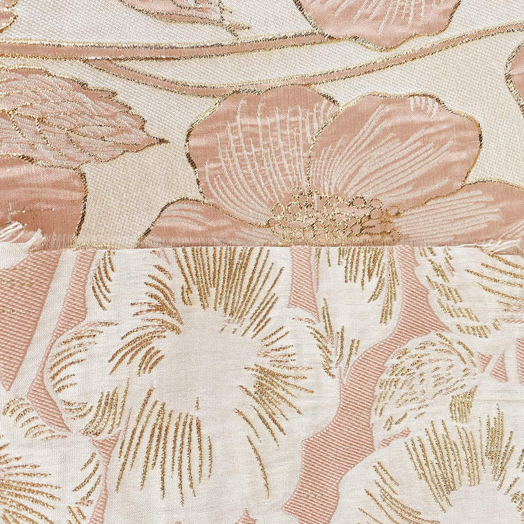 Hibiscus Ripple Brocade - Metallic - Gold/Light Goldenrod