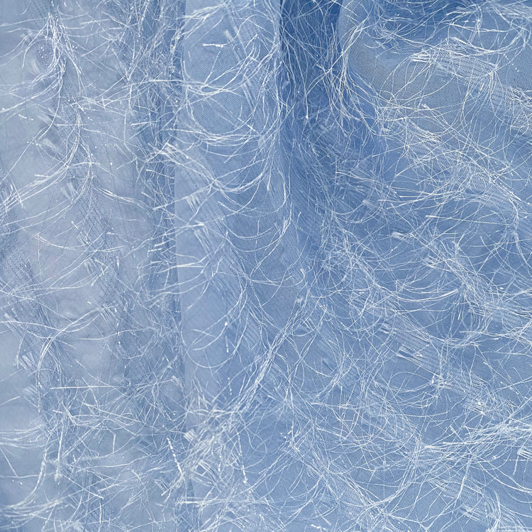 Fringe Striped Sheer Gauze - Light Blue