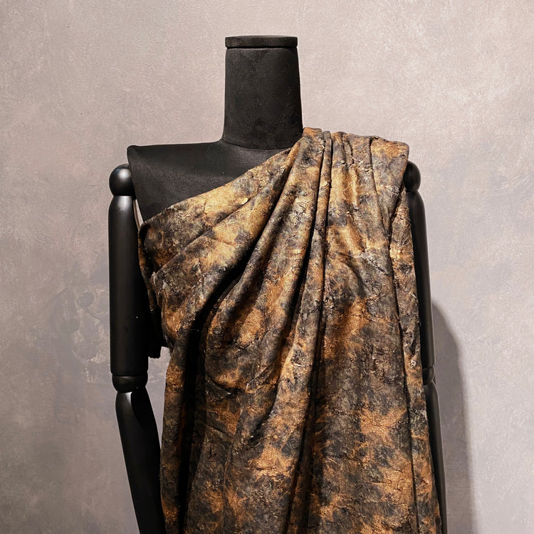 Metallic Cracked Distressed Jacquard - Copper / Dark Grey