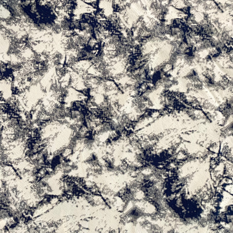 Pixelated Abstract Jacquard - Dark Slate Blue/Ghost White
