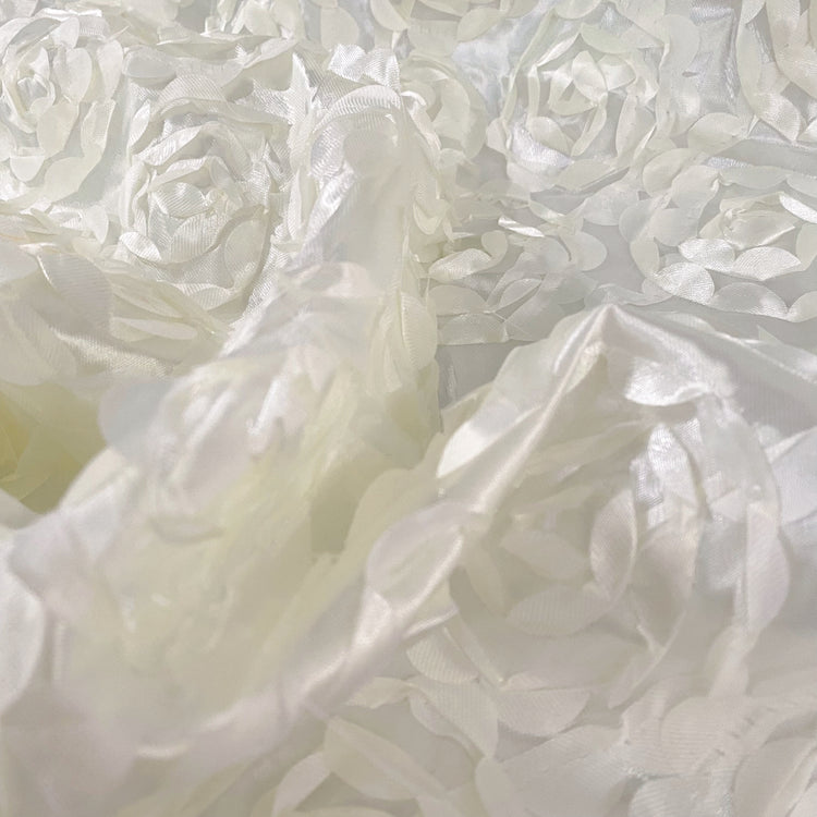 3D Rose Satin - White