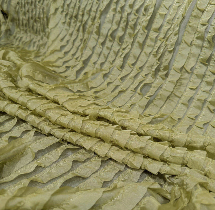 Ruffled Tiered Organza - Lime Green