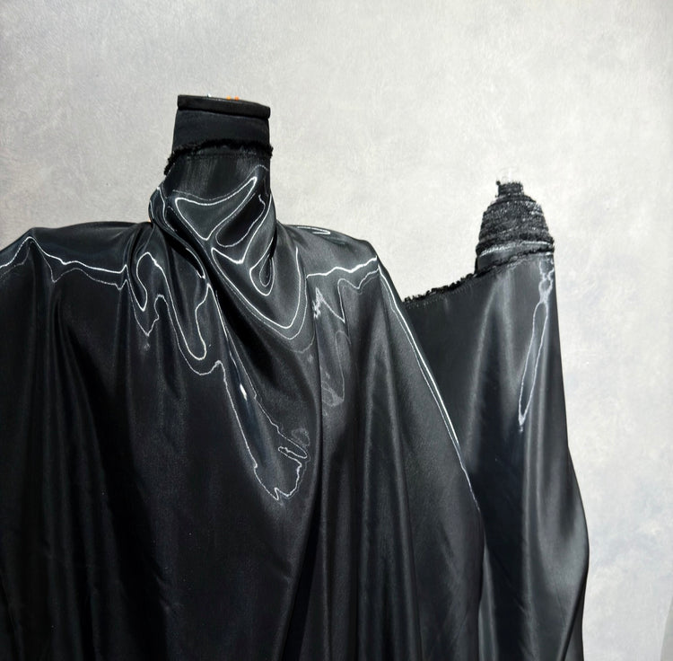 Fabric Lab Exclusive - Satin Backed Liquid Shimmer - Black