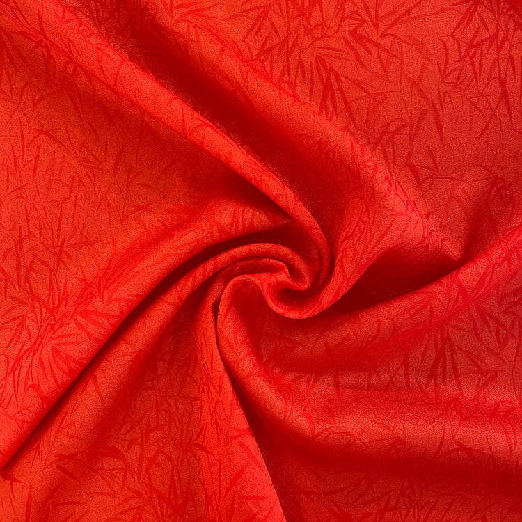 Bamboo Leaf Crepe Damask - Red