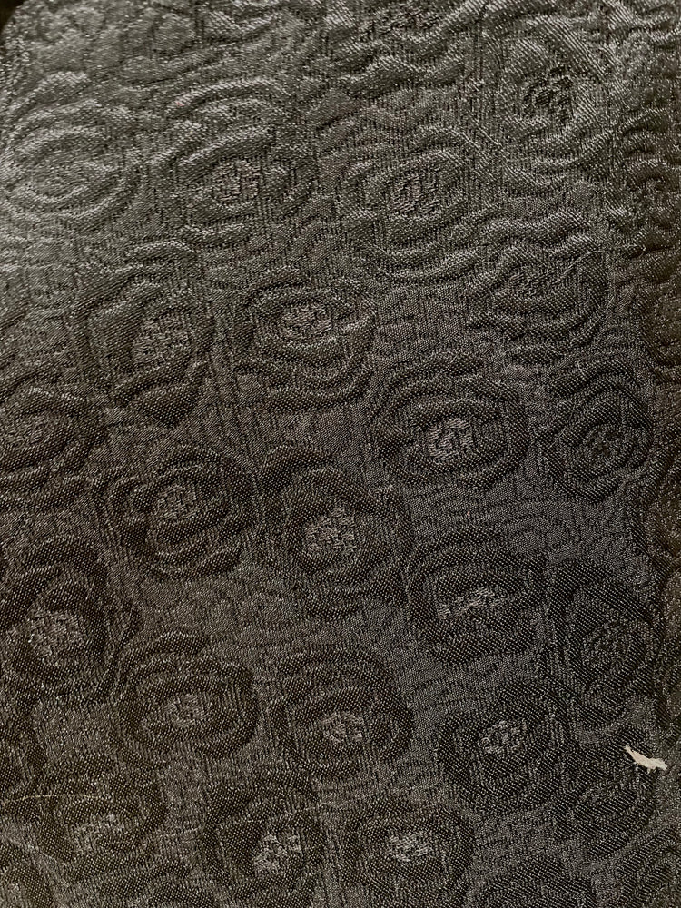 Fine Rose Cotton/Poly Damask - Black