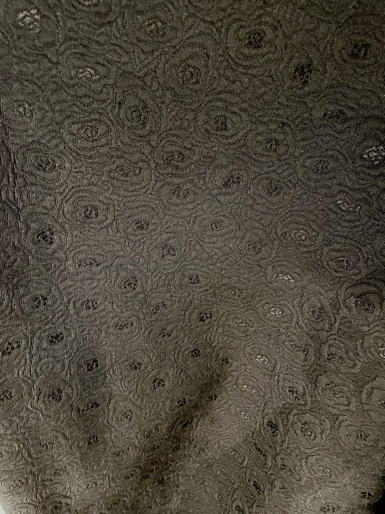 Fine Rose Cotton/Poly Damask - Black