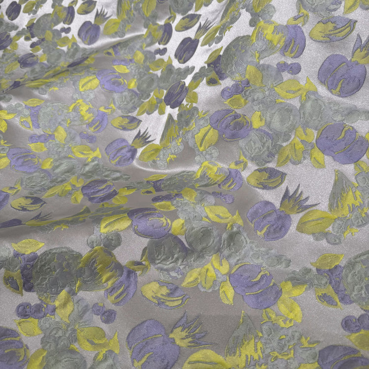 Orchard Fruit & Flora Jacquard - Lavender/Lemon Yellow