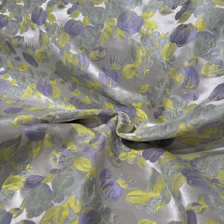 Orchard Fruit & Flora Jacquard - Lavender/Lemon Yellow