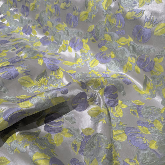Orchard Fruit & Flora Jacquard - Lavender/Lemon Yellow