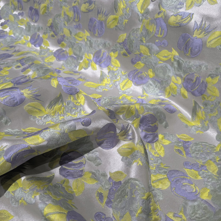 Orchard Fruit & Flora Jacquard - Lavender/Lemon Yellow