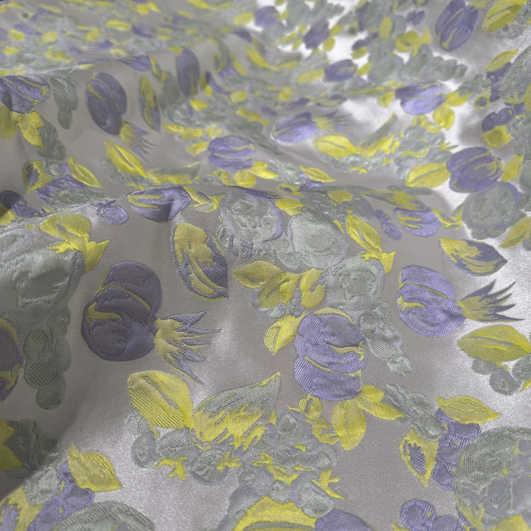 Orchard Fruit & Flora Jacquard - Lavender/Lemon Yellow
