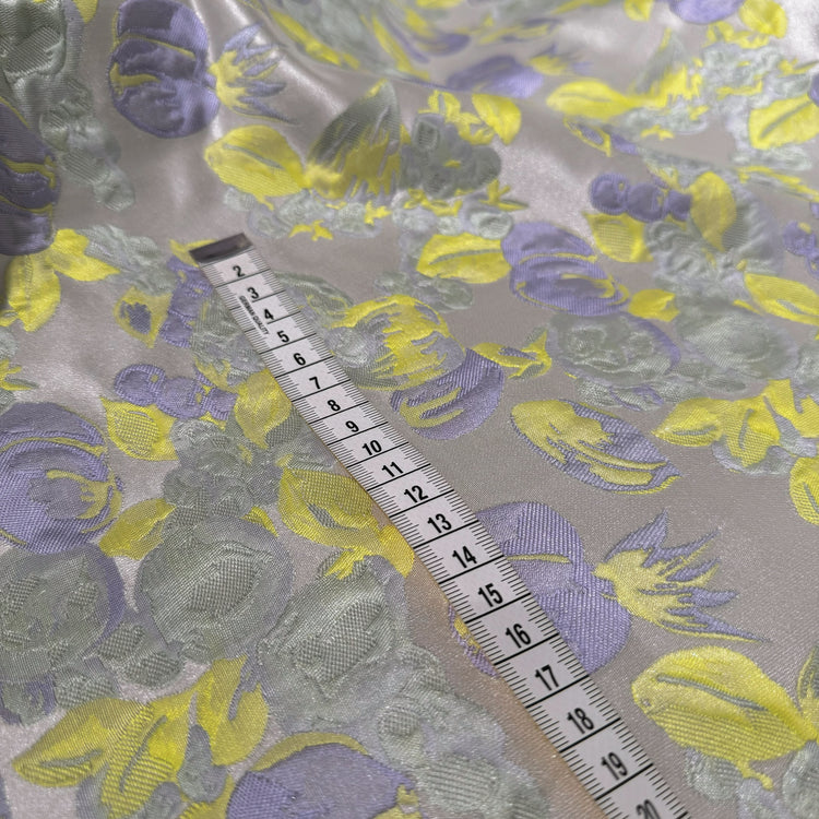 Orchard Fruit & Flora Jacquard - Lavender/Lemon Yellow